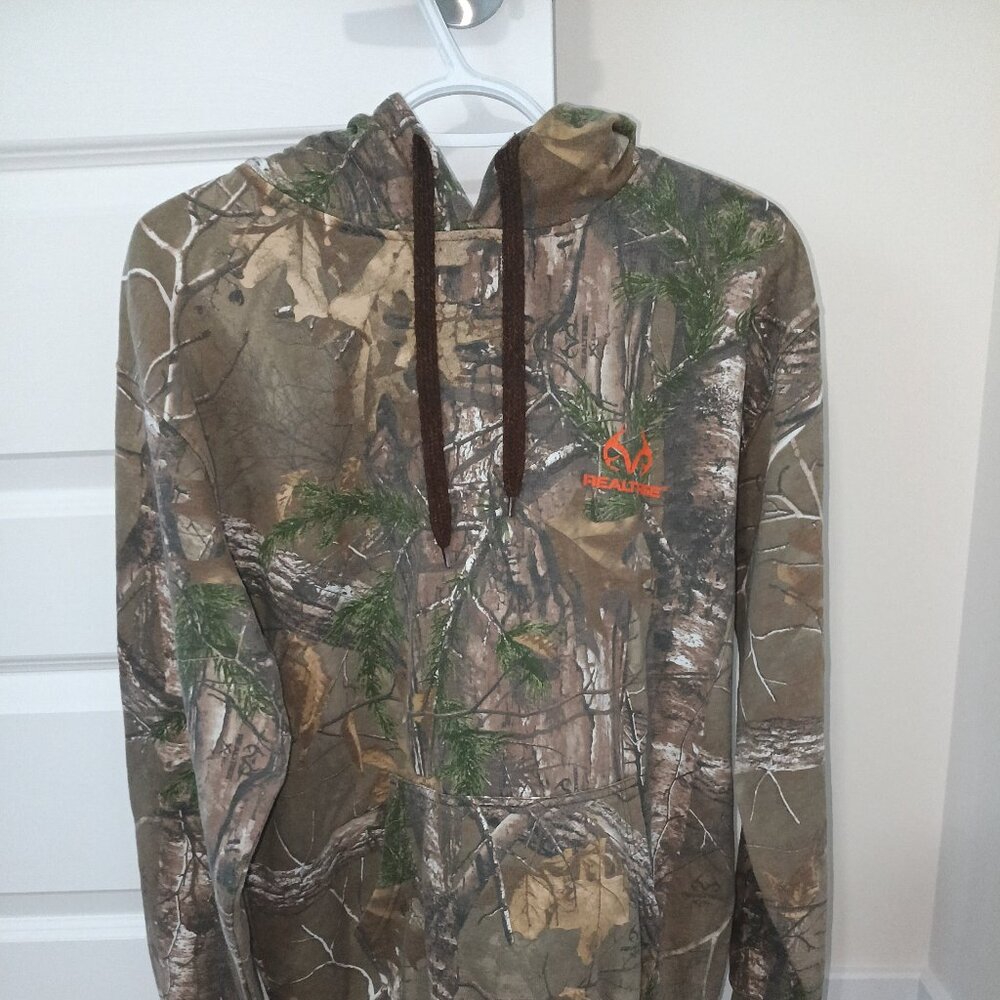 Realtree Hoodie Medium Brown Camo Embroidered Logo Hunting